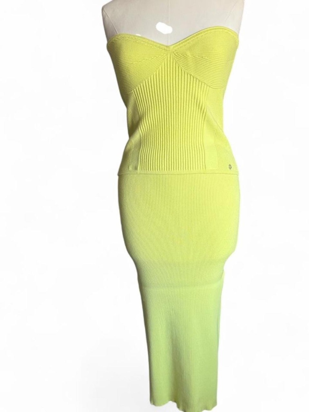 GUESS Neon Chartreuse Knit Two-Piece Set – Size XL